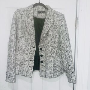 Karl Lagerfield Acrylic Tweed Grey and White Blazer